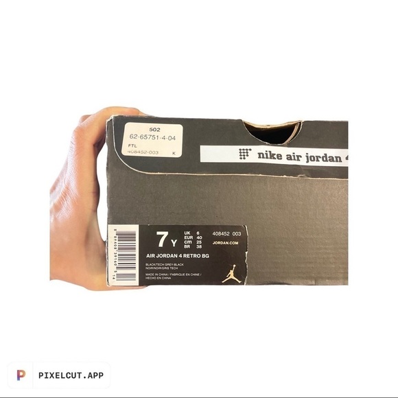 𝅺NIKE Air Jordan 4 Oreos 7Y - Picture 6 of 13